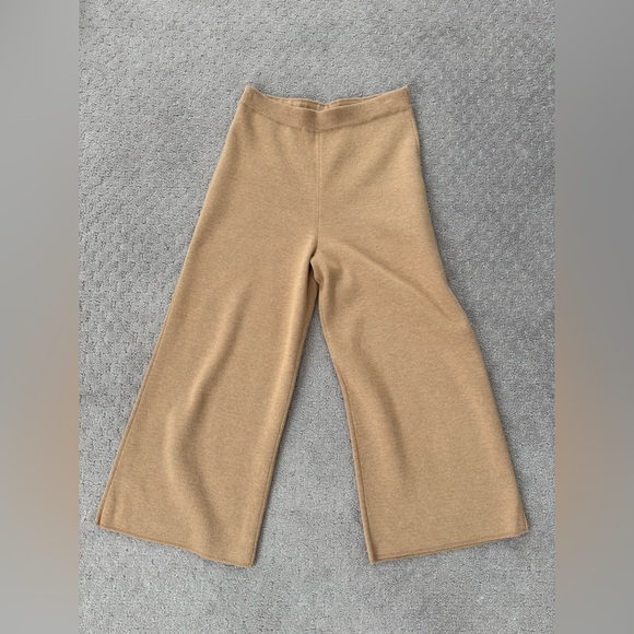 J. Crew Tan Wide-Leg Knit Sweater Travel Pants - Picture 4 of 11